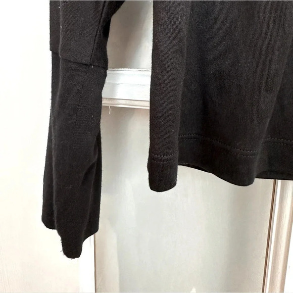 BCBGMAXAZRIA Black & White Lightweight Semi Sheer Long Sleeve Blouse Size XL - Picture 5 of 9